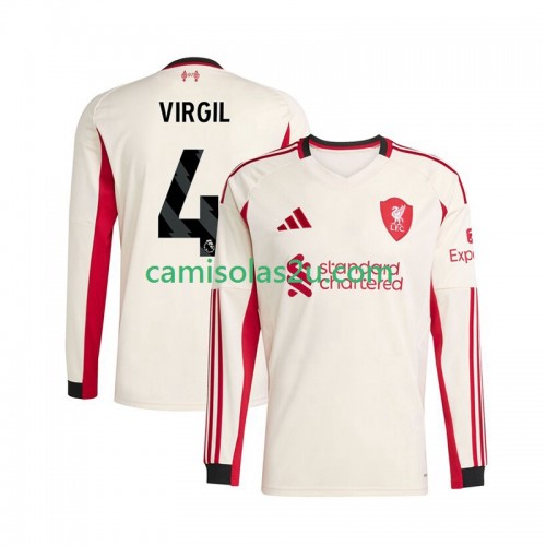 Camisolas de futebol Liverpool Virgil van Dijk 4 Equipamento Alternativa 2025/26 Manga Comprida Camisolas de futebol Liverpool Virgil van Dijk 4 Equipamento Alternativa 2025/26 Manga Comprida